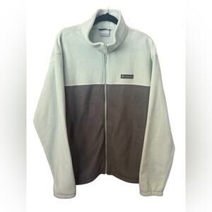 COLUMBIA-MENS 1/4 ZIP FLEECE PULLOVER JACKET Light Green Gray Size XXL